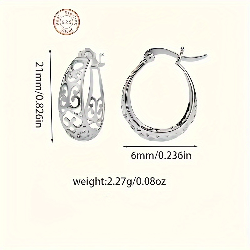 925 Sterling Silver Balinese Style Hoop Earrings for Halloween Christmas